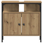 Badezimmermöbel-Set mit Regal mit Tür 2 pcs Braun Holzwerkstoff