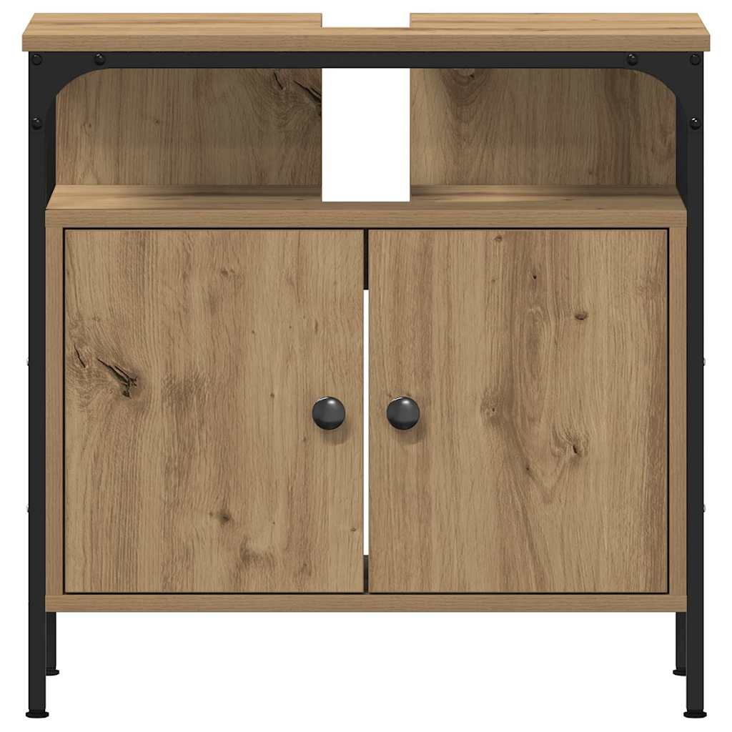 Badezimmermöbel-Set mit Regal mit Tür 2 pcs Braun Holzwerkstoff