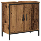 Badezimmermöbel-Set mit Regal mit Tür 2 pcs Braun Holzwerkstoff