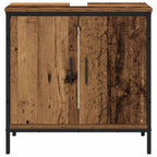 Badezimmermöbel-Set mit Regal mit Tür 2 pcs Braun Holzwerkstoff