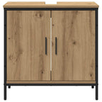 Badezimmermöbel-Set mit Regal mit Tür 2 pcs Braun Holzwerkstoff