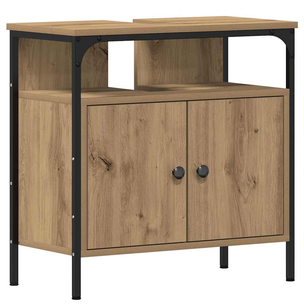 Badezimmermöbel-Set mit Regal mit Tür 3 pcs Braun Holzwerkstoff