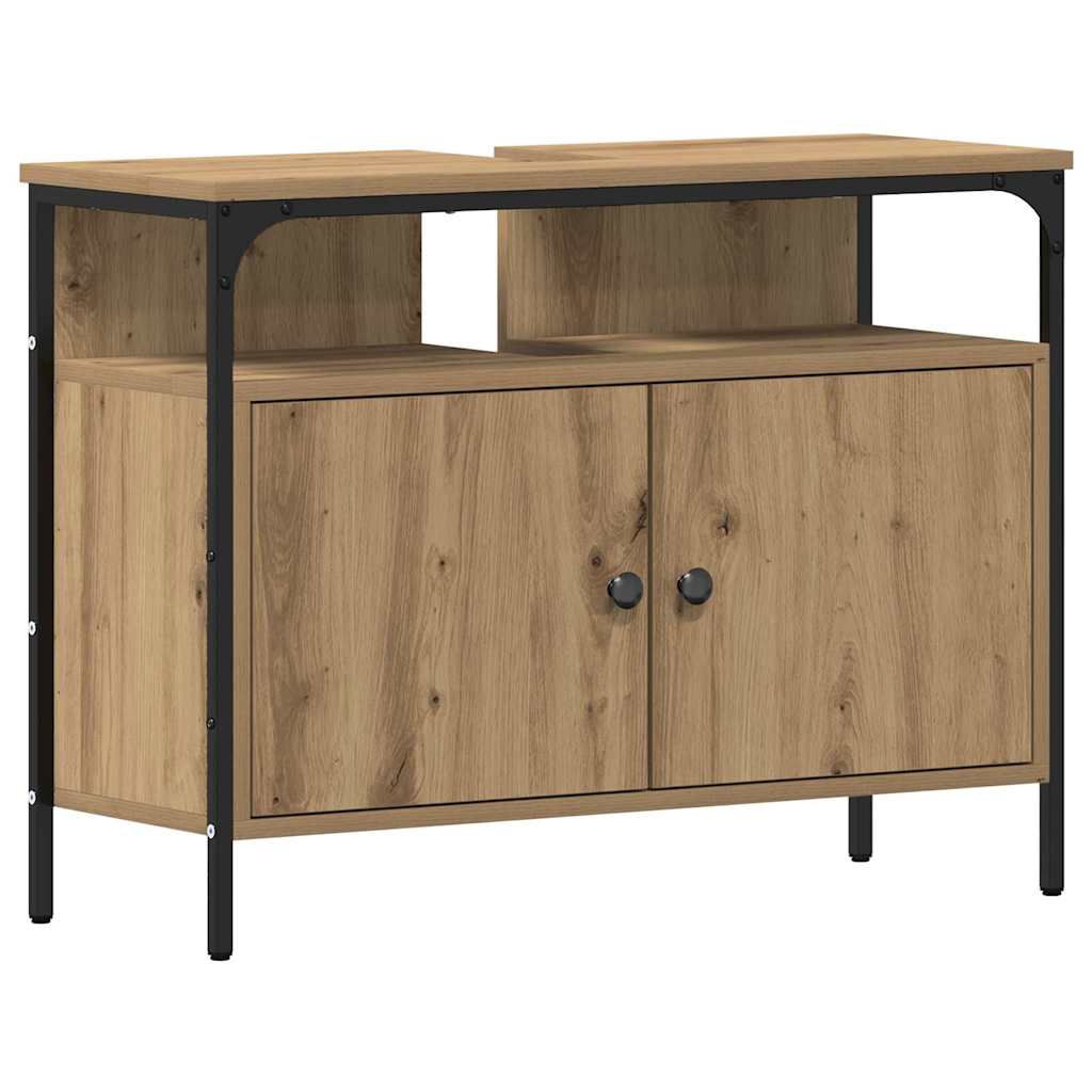 Badezimmermöbel-Set mit Regal mit Tür 3 pcs Braun Holzwerkstoff