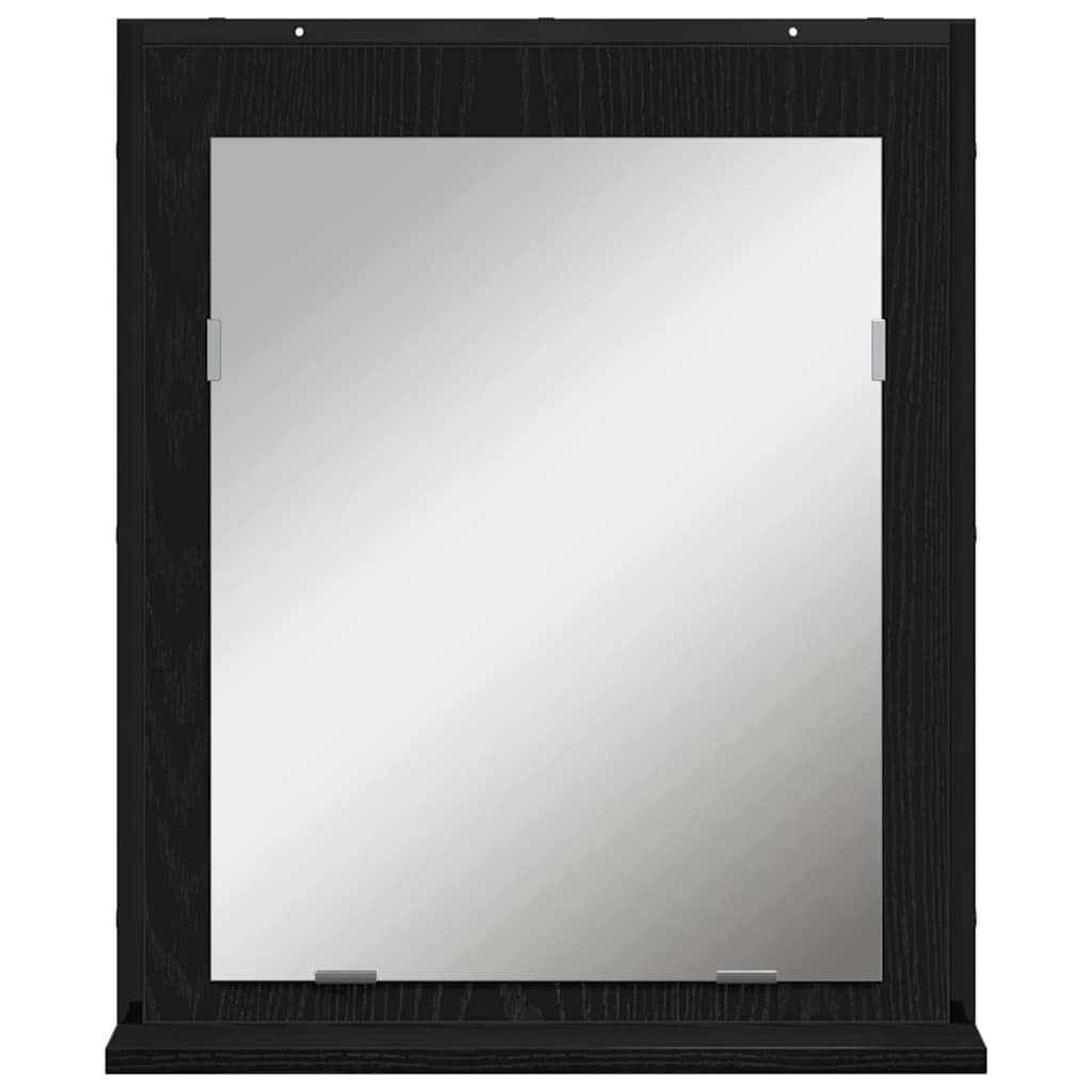 Badezimmermöbel-Set mit Regal 3 pcs Schwarz Holzwerkstoff