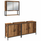 Badezimmermöbel-Set mit Regal mit Tür 3 pcs Braun Holzwerkstoff