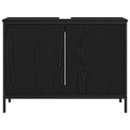 Badezimmermöbel-Set mit Regal 3 pcs Schwarz Holzwerkstoff