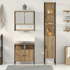 Badezimmermöbel-Set mit Regal 3 pcs Artisan-Eiche Holzwerkstoff