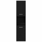 Badezimmermöbel-Set 4 pcs Schwarz Eichen-Optik Holzwerkstoff