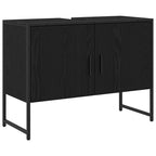 Badezimmermöbel-Set mit Regal 3 pcs Schwarz Holzwerkstoff