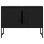 Badezimmermöbel-Set mit Regal 3 pcs Schwarz Holzwerkstoff