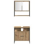 Badezimmermöbel-Set mit Regal mit Tür 3 pcs Braun Holzwerkstoff