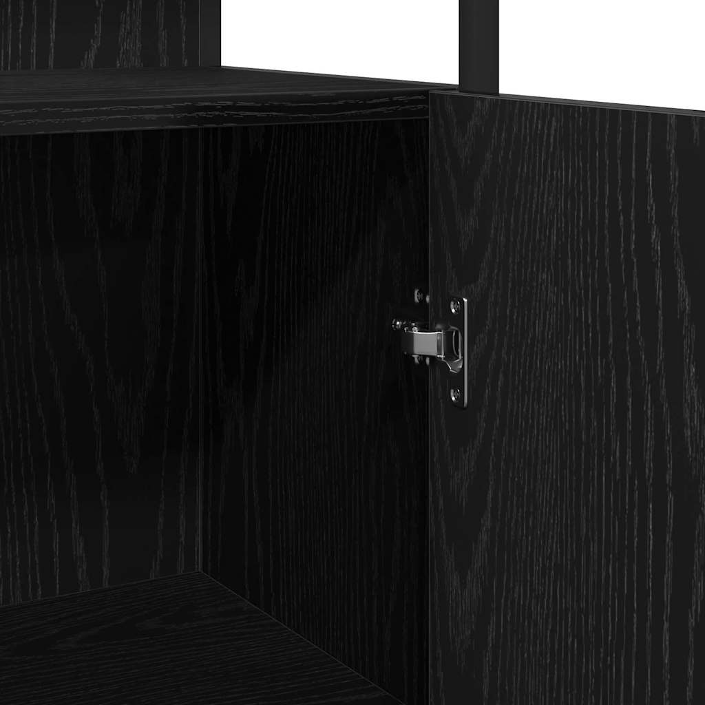 Badezimmermöbel-Set mit Regal 3 pcs Schwarz Holzwerkstoff