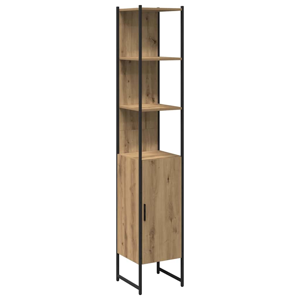 Badezimmermöbel-Set mit Regal mit Tür 3 pcs Braun Holzwerkstoff