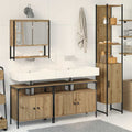 Badezimmermöbel Set mit Regal 4 pcs Artisan-Eiche Holzwerkstoff