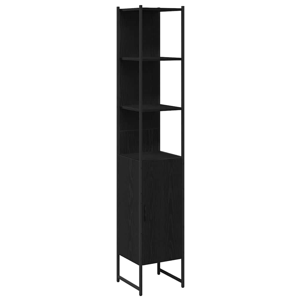 Badezimmermöbel-Set 4 pcs Schwarz Eichen-Optik Holzwerkstoff