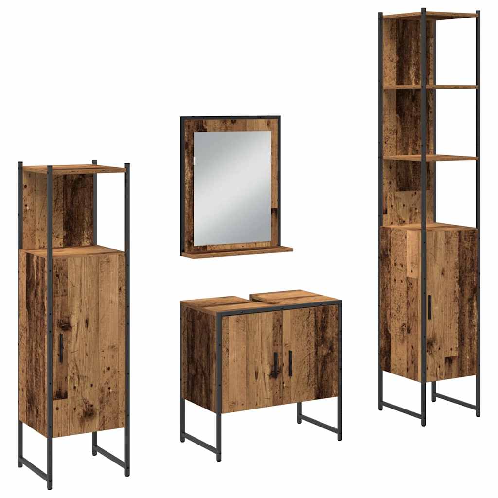 Badezimmermöbel Set mit Speicher 4 pcs Braun 33 x 33 x 185.5 cm