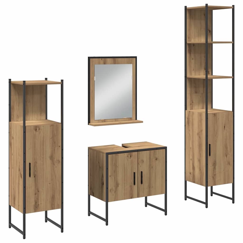 Badezimmermöbel Set mit Speicher 4 pcs Braun 33 x 33 x 185.5 cm