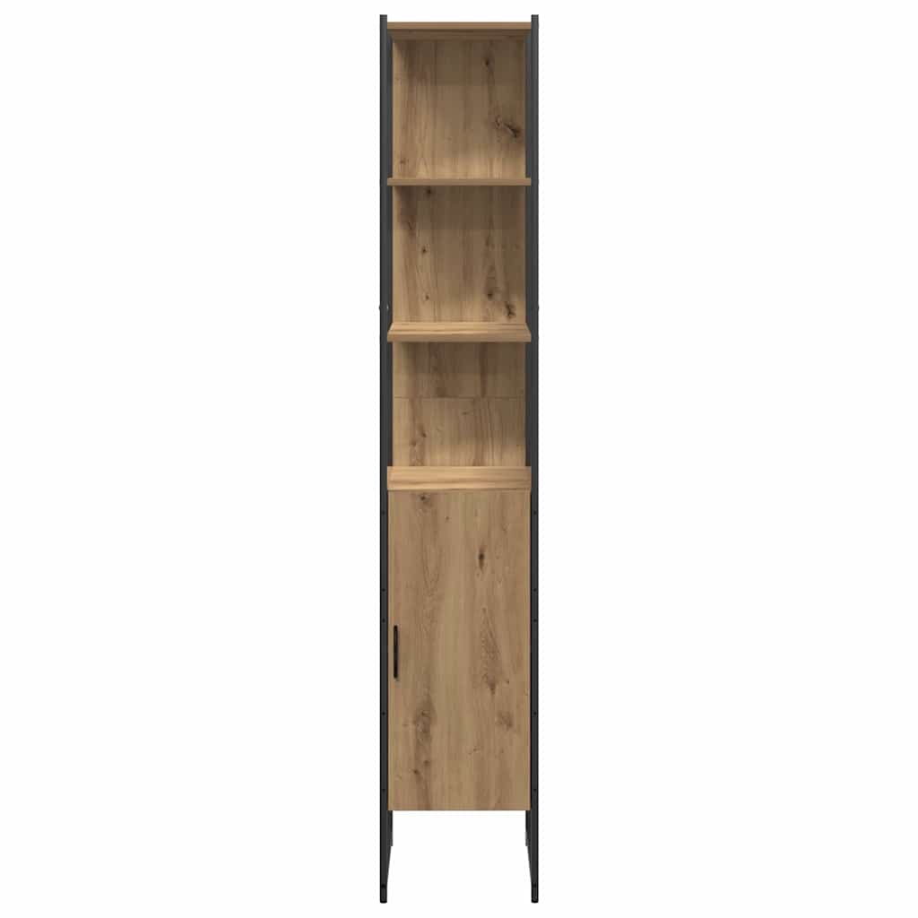 Badezimmermöbel-Set mit Regal mit Tür 4 pcs Braun Holzwerkstoff