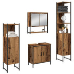 Badezimmermöbel-Set mit Regal mit Tür 4 pcs Braun Holzwerkstoff