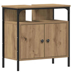 Badezimmermöbel-Set mit Regal 4 pcs Artisan-Eiche Holzwerkstoff