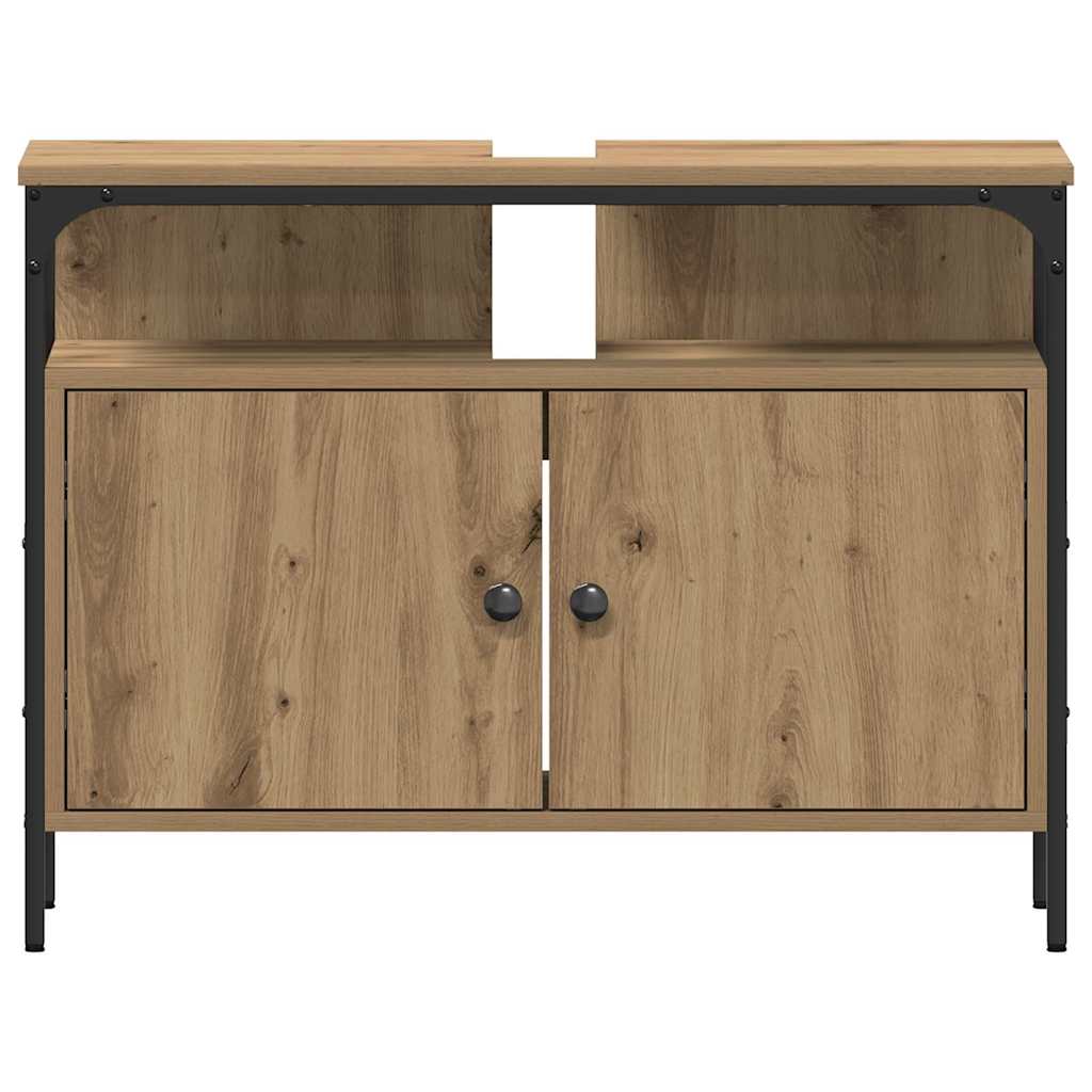 Badezimmermöbel-Set mit Regal 4 pcs Artisan-Eiche Holzwerkstoff