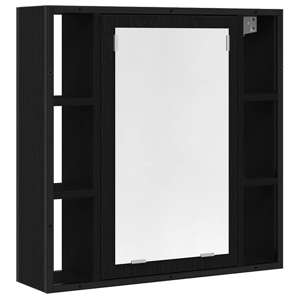 Badezimmermöbel-Set 4 pcs Schwarz Eichen-Optik Holzwerkstoff