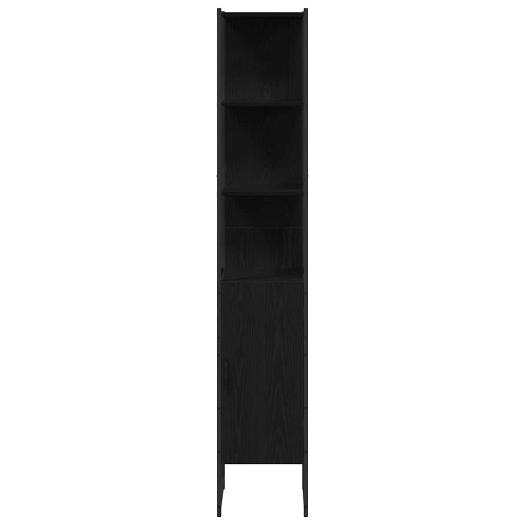 Badezimmermöbel Set 4 pcs Schwarz Eichen-Optik Holzwerkstoff