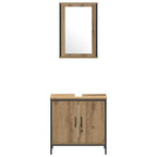 Badezimmermöbel-Set mit Regal mit Tür 4 pcs Braun Holzwerkstoff
