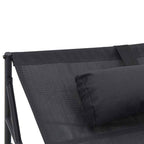 Gartenliegestuhl 2 pcs Schwarz Pulverbeschichteter Stahl