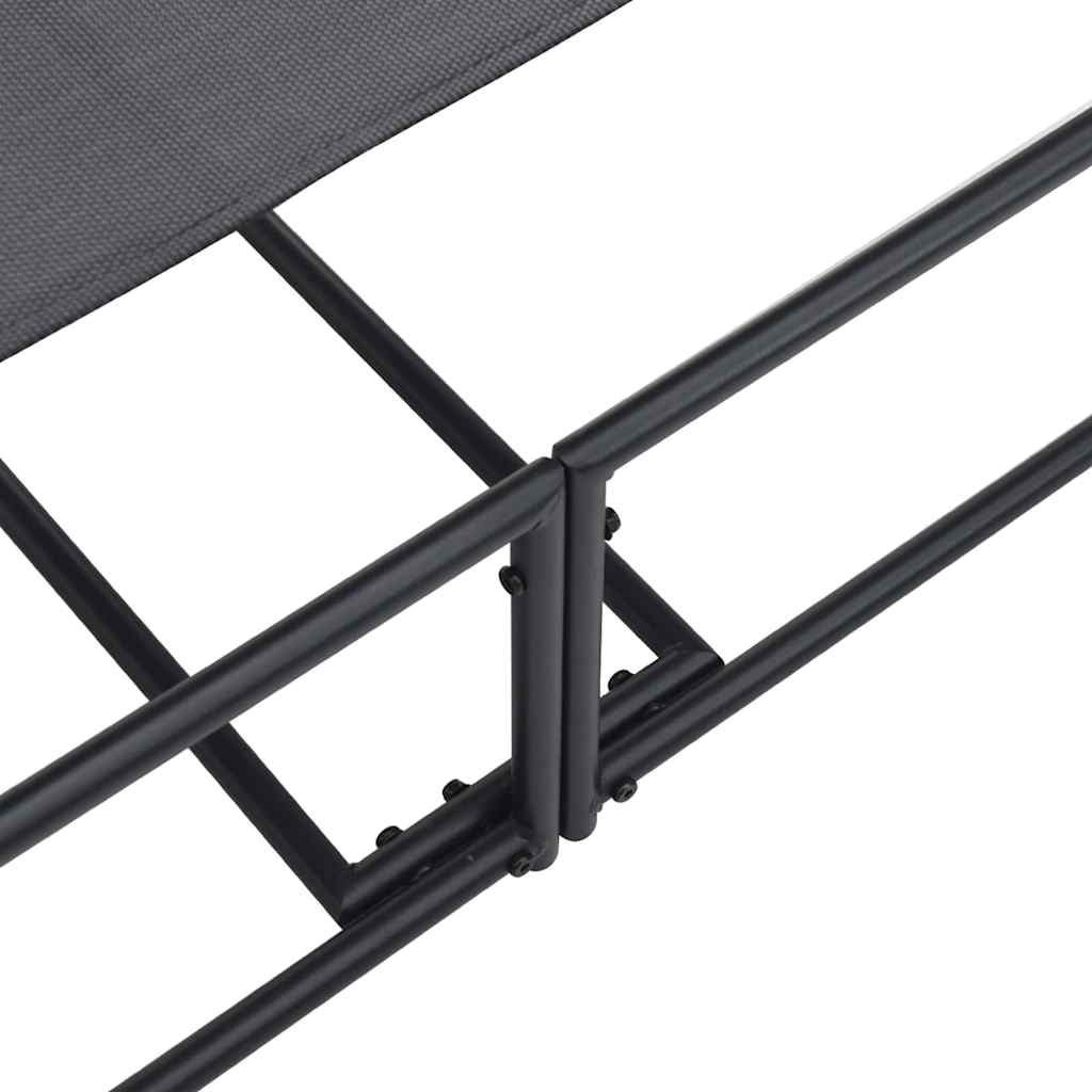 Gartenliegestuhl 2 pcs Schwarz Pulverbeschichteter Stahl