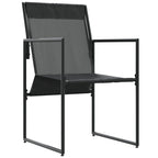 Stuhl mit Kissen 4 pcs Schwarz und Anthrazit Textilene