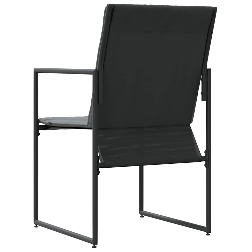 Stuhl mit Kissen 4 pcs Schwarz und Anthrazit Textilene