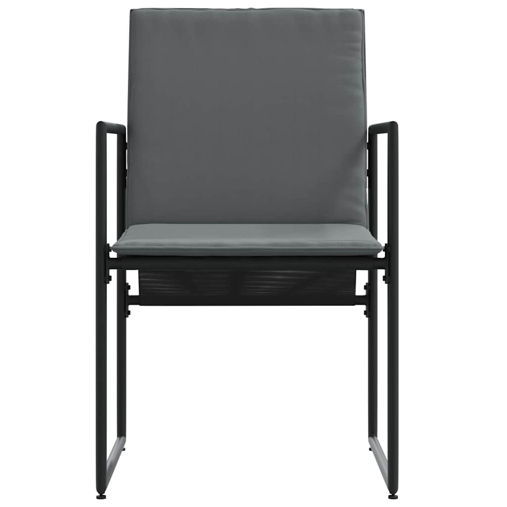 Stuhl mit Kissen 4 pcs Schwarz und Anthrazit Textilene