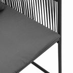 Stuhl mit Kissen 4 pcs Schwarz und Anthrazit PE-Rattan