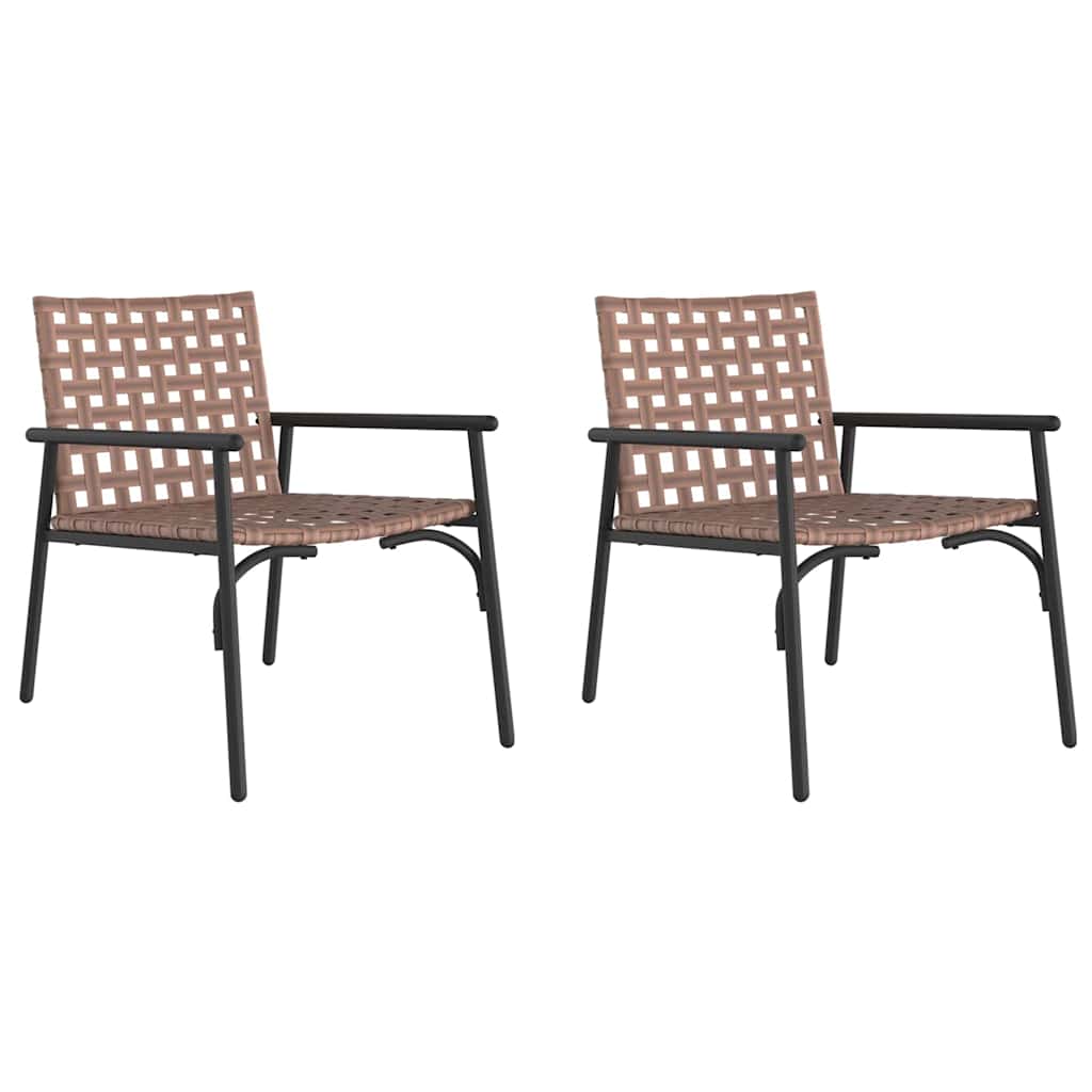 Gartenstuhl 2 pcs Braun 78 x 55,5 x 75,5 cm Poly-Rattan