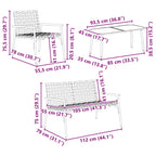 Garten Essgruppe 4 pcs Braun Poly-Rattan