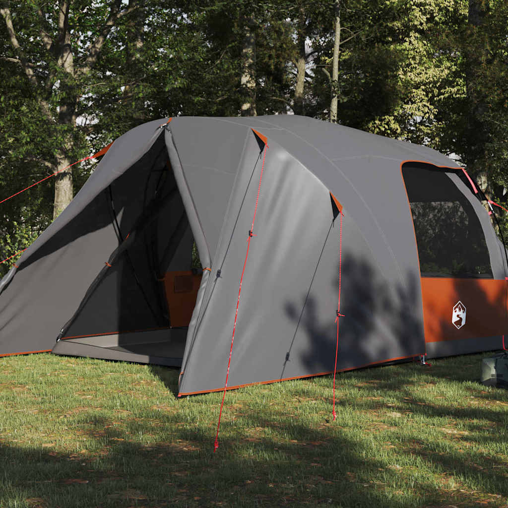 Dome Zelt für 4 Personen Grau und Orange 455 x 252 x 178 cm