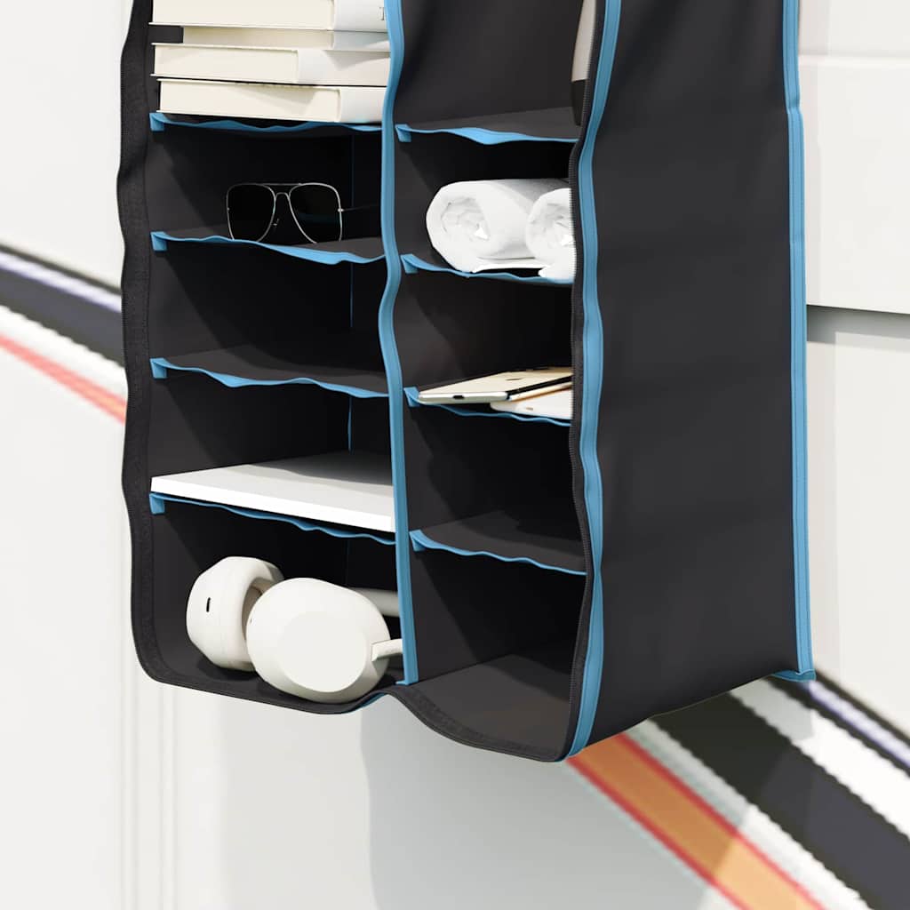 Hängender Zeltorganizer mit 10 Taschen mit Speicher Schwarz