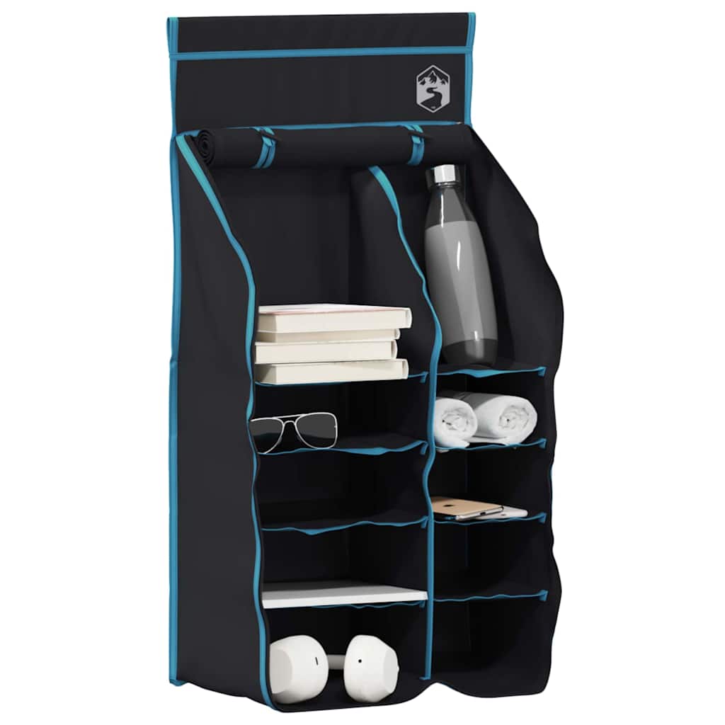 Hängender Zeltorganizer mit 10 Taschen mit Speicher Schwarz