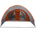 Tunnelzelt für 8 Personen Grau und Orange 710 x 460 x 245 cm