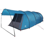 Tunnelzelt 4-Personen mit Dach Blau und Grau 740 x 370 x 220 cm