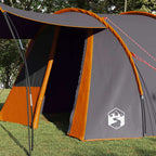 Tunnelzelt 4-Personen Grau und Orange 740 x 370 x 220 cm