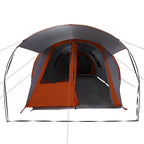 Tunnelzelt 4-Personen Grau und Orange 740 x 370 x 220 cm
