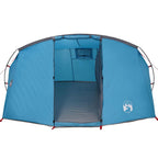 Tunnelzelt 4-Personen mit Dach Blau und Grau 318 x 275 x 140 cm