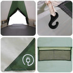 Teepee Zelt für 8 Personen Grün und Weiß 490 x 410 x 210 cm