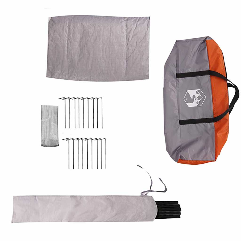 Teepee Zelt für 8 Personen Grau und Orange 490 x 410 x 210 cm