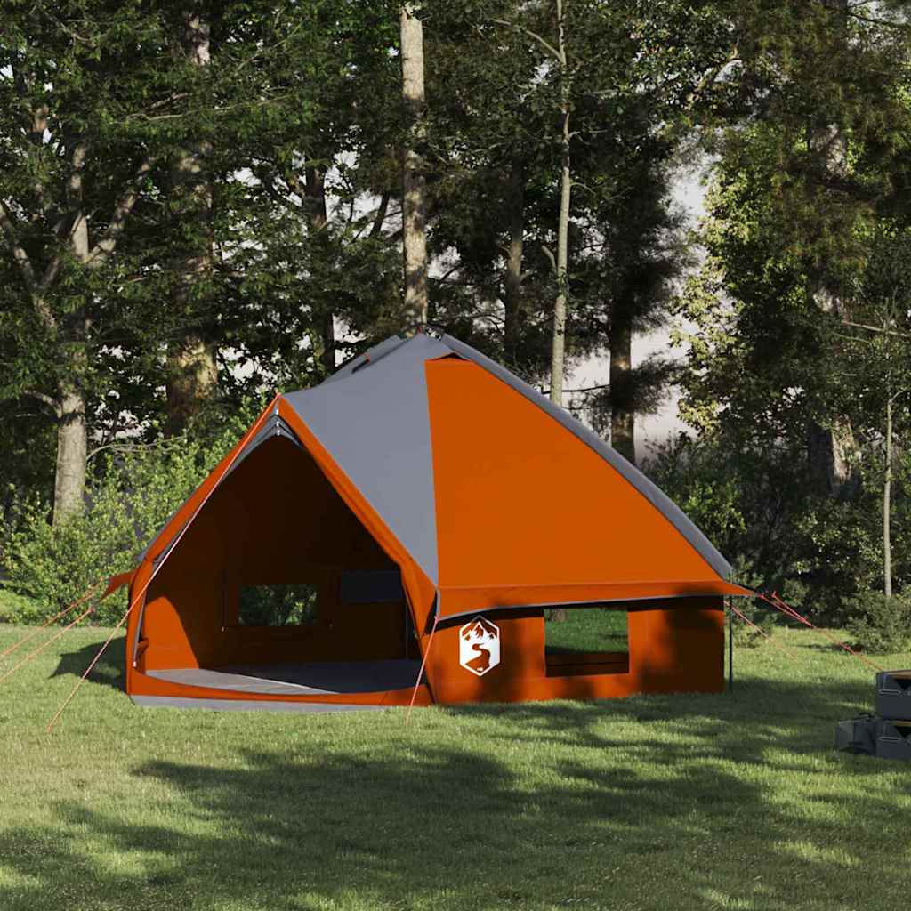 Teepee Zelt für 8 Personen Grau und Orange 490 x 410 x 210 cm