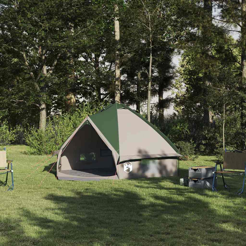 Teepee Zelt für 4 Personen Grün und Grau 388 x 320 x 169 cm