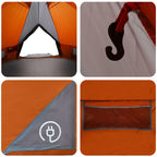Teepee Zelt für 4 Personen Grau und Orange 388 x 320 x 169 cm