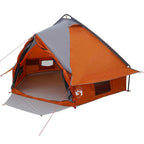 Teepee Zelt für 4 Personen Grau und Orange 388 x 320 x 169 cm